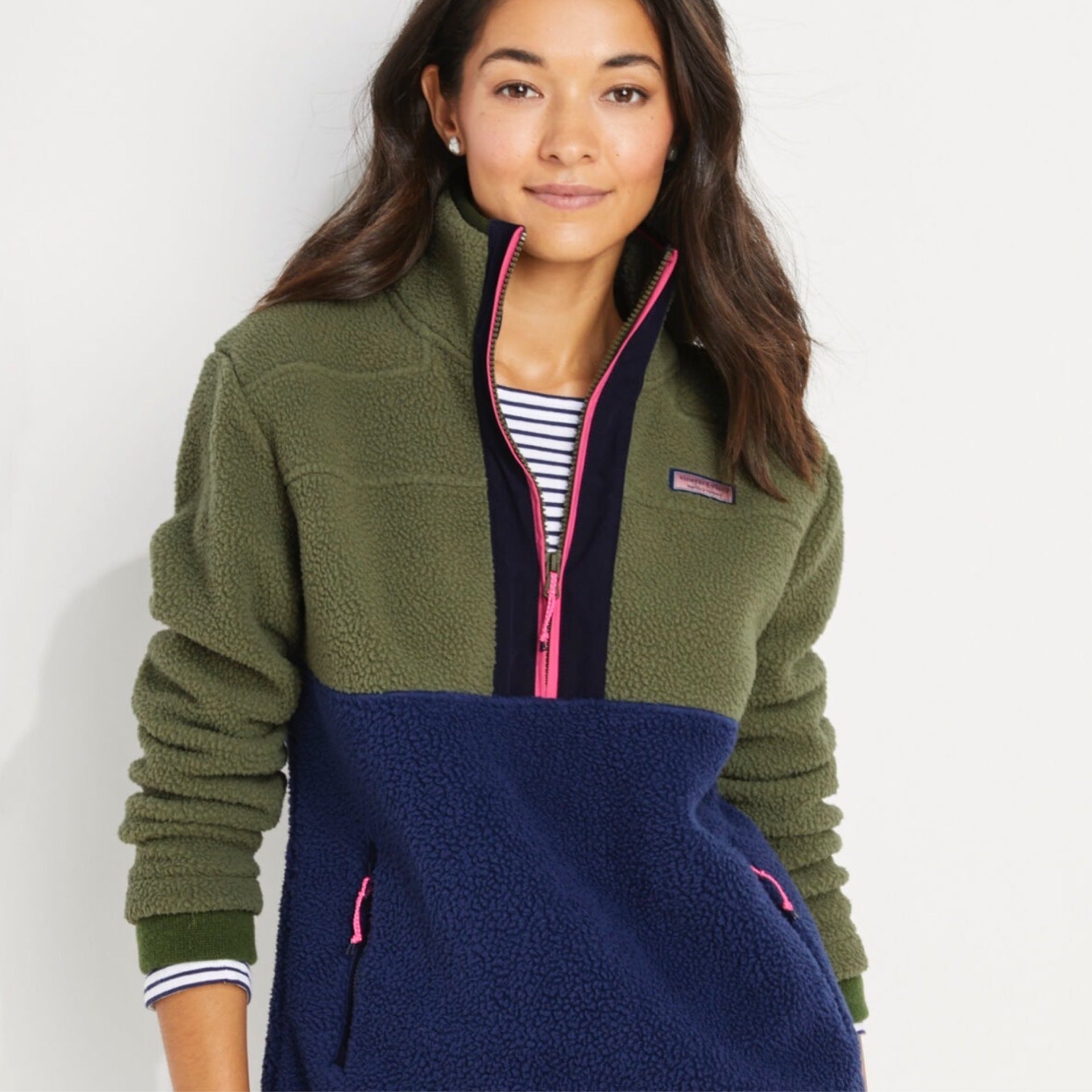 vineyard vines four leaf clover sherpa pullover